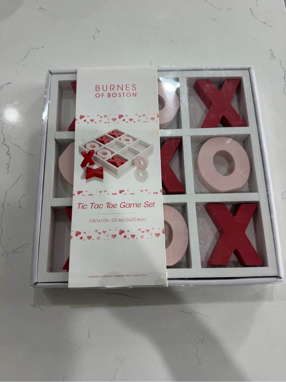 Burnes of Boston Tic Tac Toe Game Set Red & Pink